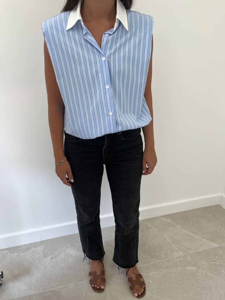 Chemise à rayures bleu